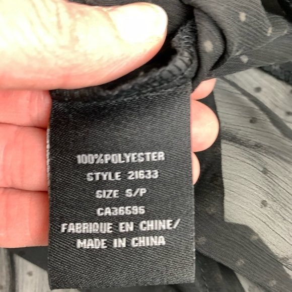 MANDEE Black Sheer Polka Dot Blouse with Back Cut-Out - Picture 12 of 13